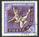 EROARE ROMANIA 1963 LP 571, JO INNSBRUCK PUNCT / OZN INTRE ,, CE&#039;&#039;, Stampilat