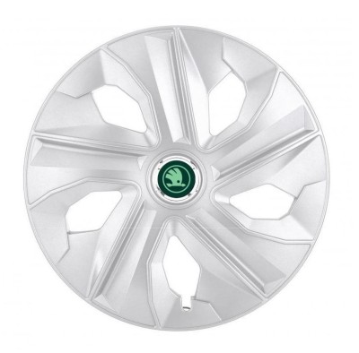 Set 4 Capace Roti Autohelix MSA&amp;reg; potrivite jantelor de 16 inch, pentru Skoda Nou Verde, model Luna Crom foto