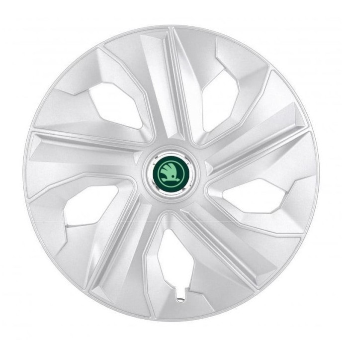 Set 4 Capace Roti Autohelix MSA&reg; potrivite jantelor de 16 inch, pentru Skoda Nou Verde, model Luna Crom
