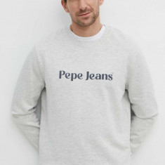 Pepe Jeans bluza REGIS barbati, culoarea gri, cu imprimeu, PM582667