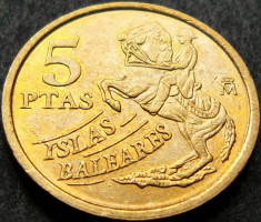 Moneda 5 PESETAS - SPANIA, anul 1997 *cod 1186 B = ISLAS BALEARES - UNC foto