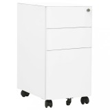 vidaXL Dulap dosare mobil, alb, 30x45x59 cm, oțel