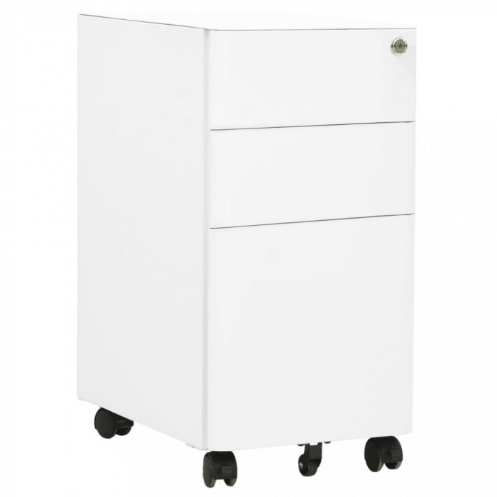 vidaXL Dulap dosare mobil, alb, 30x45x59 cm, oțel