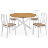 Cumpara ieftin Set de mobilier de bucatarie, 5 piese, alb, MDF
