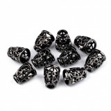 Set 10 terminatii metalice pentru snur 4,5 mm Negru