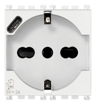 Priza universala + USB tip C 2M Vimar Arke alb 19210.USB.B foto