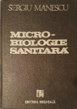 Microbiologie Sanitara, Sergiu Manescu, Ed. Medicala, 1989 (black cover, coperta neagra, tiraj mic, carte rara)