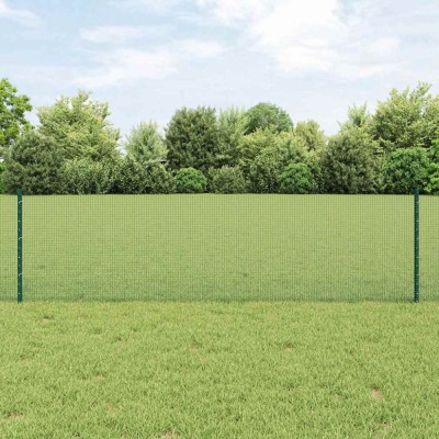 vidaXL Gard din s&amp;acirc;rmă sudată cu 44 U St&amp;acirc;lpi Verzi 0.6x100 m Oțel foto