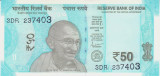 Bancnota India 50 Rupii 2019 - P111 UNC ( litera L )