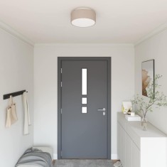 Lampă de tavă Gri taupe 30 x 13.5 cm țesătură foto