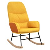 Cumpara ieftin Scaun balansoar, galben mustar, material textil
