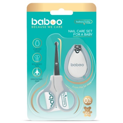 Set Ingrijire Unghii Bebe Cu Forfecuta Si Unghiera Baboo - Albastru, 0 luni + foto