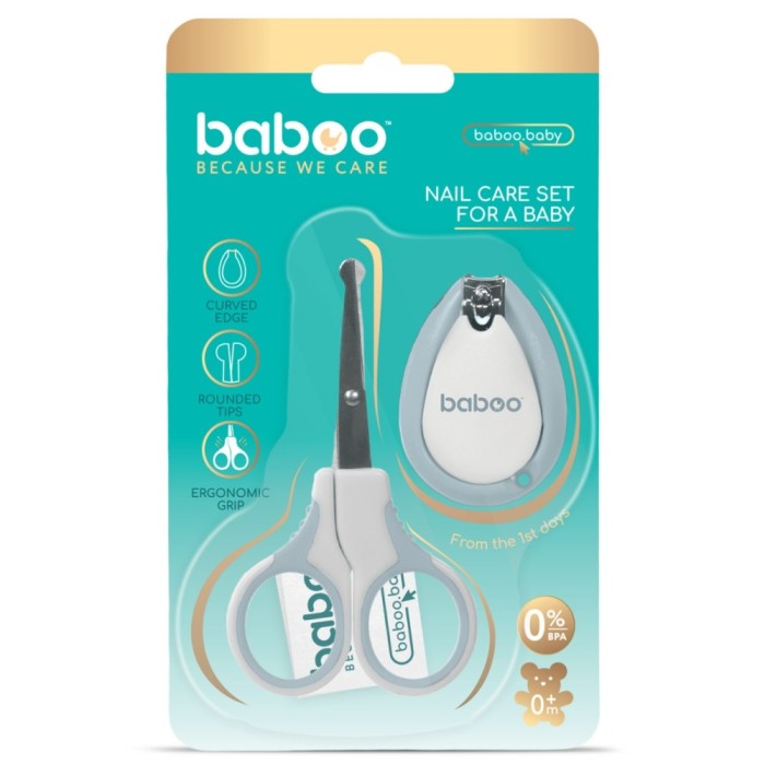 Set Ingrijire Unghii Bebe Cu Forfecuta Si Unghiera Baboo - Albastru, 0 luni +