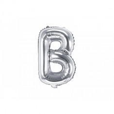 Balon folie metalizata litera B, argintiu, 35cm foto