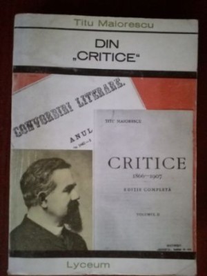 Din critice- Titu Maiorescu foto