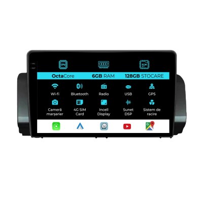 Navigatie Dedicata Dacia Logan Sandero Jogger (2021-2023), 9Inch, 6Gb Ram, 128Gb Stocare, Carplay foto