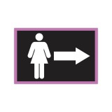 Indicator Grup Sanitar Femei cu Săgeată Dreapta