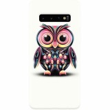 Husa silicon pentru Samsung Galaxy S10, Colorful Owl Illustration