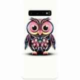 Husa silicon pentru Samsung Galaxy S10 Plus, Colorful Owl Illustration