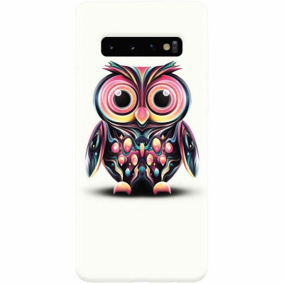 Husa silicon pentru Samsung Galaxy S10 Plus, Colorful Owl Illustration foto