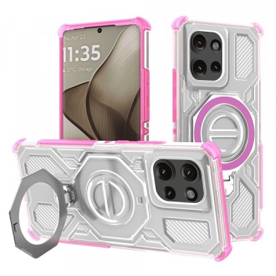 Husa pentru Motorola Edge 50, Techsuit, Carbon Shield Pro, Roz foto