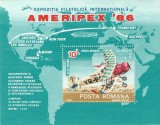 Rom&acirc;nia, LP 1159/1986, Exp. Filat. Intern. &quot;Ameripex &#039;86&quot;, coliţă dantelat[, MNH, Nestampilat