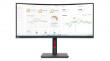 Monitor Lenovo ThinkVision T34w-30, 34&quot; (3440x1440) WLED, Anti-glare, Curvature: 1500R, Speakers: Modular Soundbar Support, View Angle (H / V): 178&deg; /