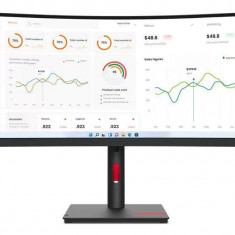 Monitor Lenovo ThinkVision T34w-30, 34" (3440x1440) WLED, Anti-glare, Curvature: 1500R, Speakers: Modular Soundbar Support, View Angle (H / V): 178° /