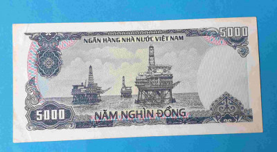 Bancnota veche Viet Nam 5000 Dong 1987 foto