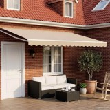 vidaXL Cort electric retractabil Bej și Alb 4,5 &times; 3 m 3420000