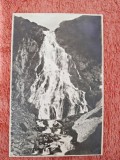 Fotografie tip carte postala, cascada Urlatoarea Balei, Fagaras, perioada interbelica