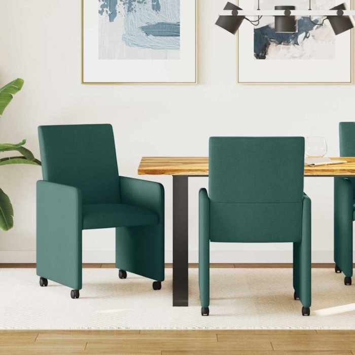 vidaXL Scaune de dining 2 pcs Verde &icirc;nchis 57 x 66 x 94 cm țesătură 42017812