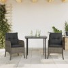VidaXL Set mobilier de grădină cu perne, 3 piese, gri, poliratan 3211948