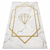 Exclusiv EMERALD covor 1019 glamour, stilat, diamant, marmură cremă / aur, 160x220 cm