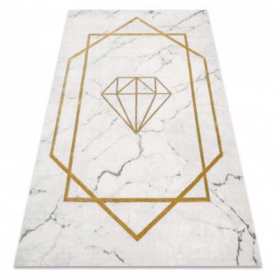 Exclusiv EMERALD covor 1019 glamour, stilat, diamant, marmură cremă / aur, 80x150 cm foto