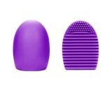 Brush Egg - Accesoriu din silicon pentru curatarea pensulelor de machiaj, Culoarea Mov, Makeup