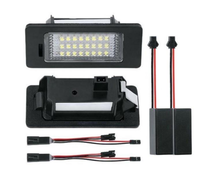 Set Lampi LED numar Audi A1 A6 C7 A7 TT Volkswagen VW Golf 6 Passat B7 Polo 4D Jetta MK6 Touran Touareg Canbus