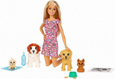 Papusa Barbie Set Cu Catelusi foto