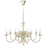 Candelabru alb de metal &icirc;n stil antic 8 x becuri E14