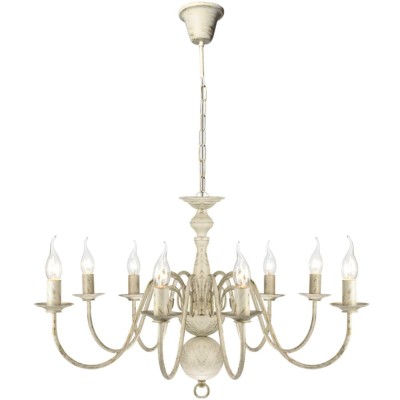 Candelabru alb de metal &amp;icirc;n stil antic 8 x becuri E14 foto
