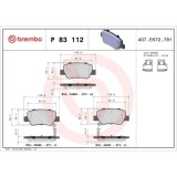 Placute frana Toyota Avensis Estate ( T27) 11.08-10.18, Avensis Sedan ( T27) 11.08-10.18, Spate, BREMBO