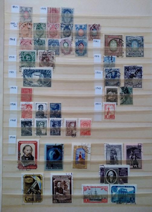 Clasor Rusia / U.R.S.S. 16 pagini A4 ,de la vechi la moderne , marci stampilate