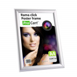 Rama click aluminiu A4, poster frame cu fixare perete, argintie, ProCart