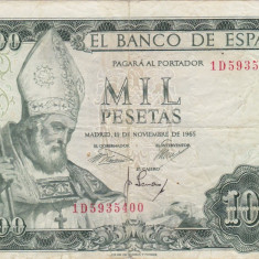 SPANIA 1000 PESETAS 1965 F