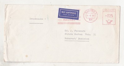 bnk fil Germania RFG - plic circulat spre Romania 1965 - francatura mecanica foto