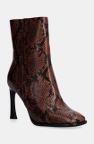MICHAEL Michael Kors cizme de piele Kelsea femei, culoarea maro, cu toc cui, 40F4KLHE5E.230