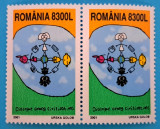 TIMBRE ROMANIA LP1571/2001 O.N.U Dialog intre civilizatii -Serie &icirc;n pereche -MNH, Nestampilat