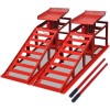 vidaXL Rampe Auto Reparatii, 2 buc, Otel Rosu, 2T, Inaltime Max 37.5cm, Cric Hidraulic Inclus