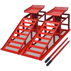 vidaXL Rampe de reparație auto, 2 buc, roșu, oțel 210352