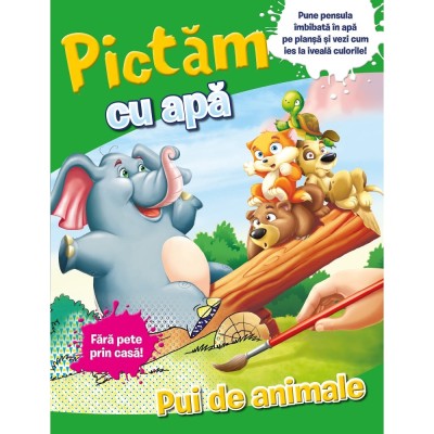 Pictam cu apa. Pui de animale foto